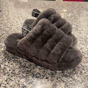 Brand New Women’s UGG Fluff Yeah Slide - Charcoal